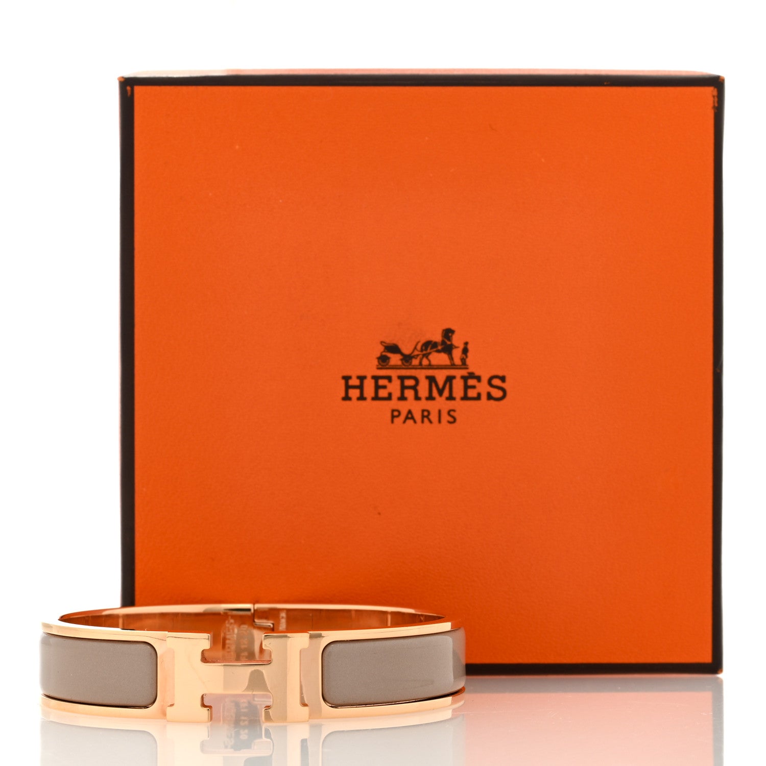Hermes Enamel Narrow Clic Clac H Bracelet PM Chataigne 5 of 5