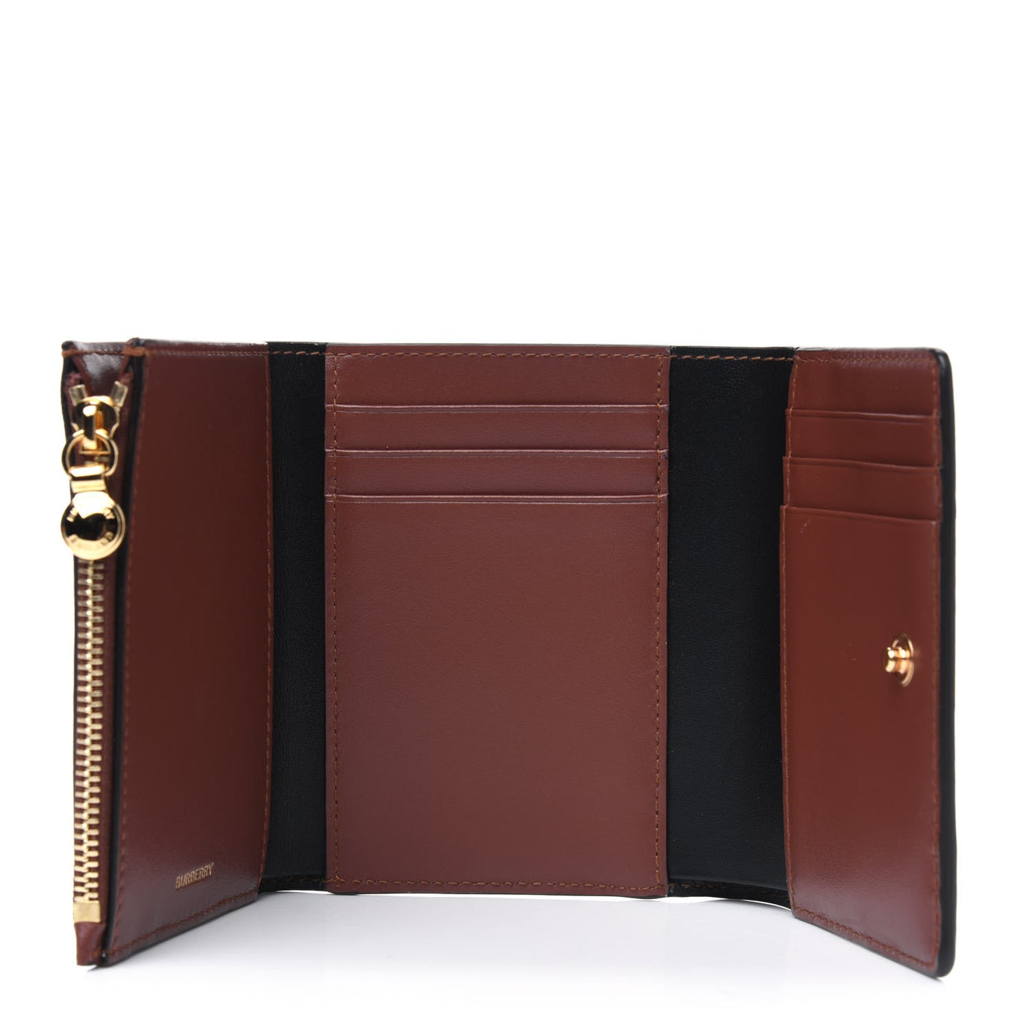 E-Canvas Monogram Stripe Small Lancaster Folding Wallet Bridle Brown