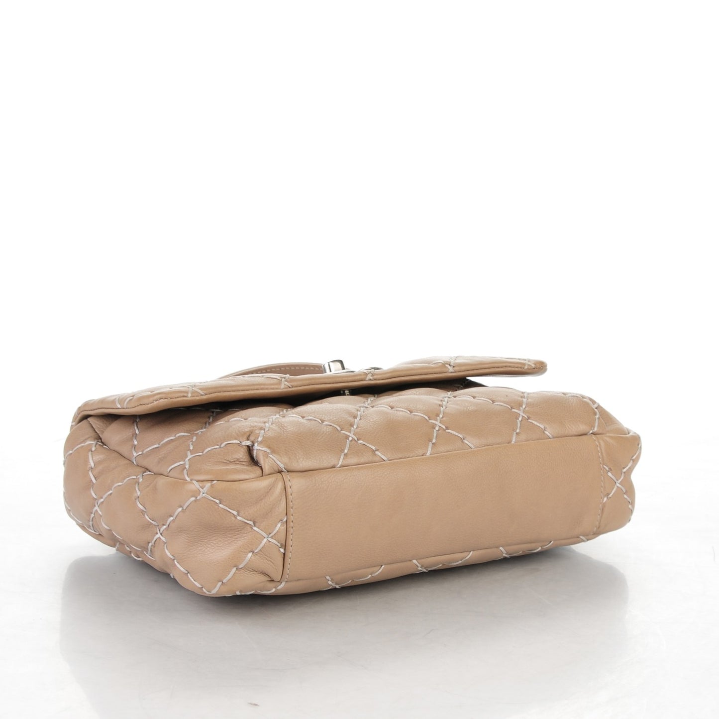 Calfskin Ultimate Stitch Flap Beige