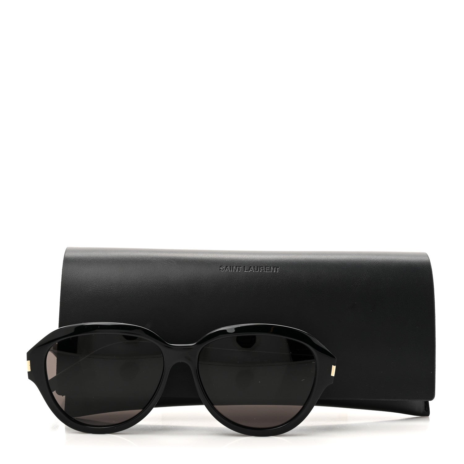 Saint Laurent Acetate Round Sunglasses SL400 Black 7 of 7