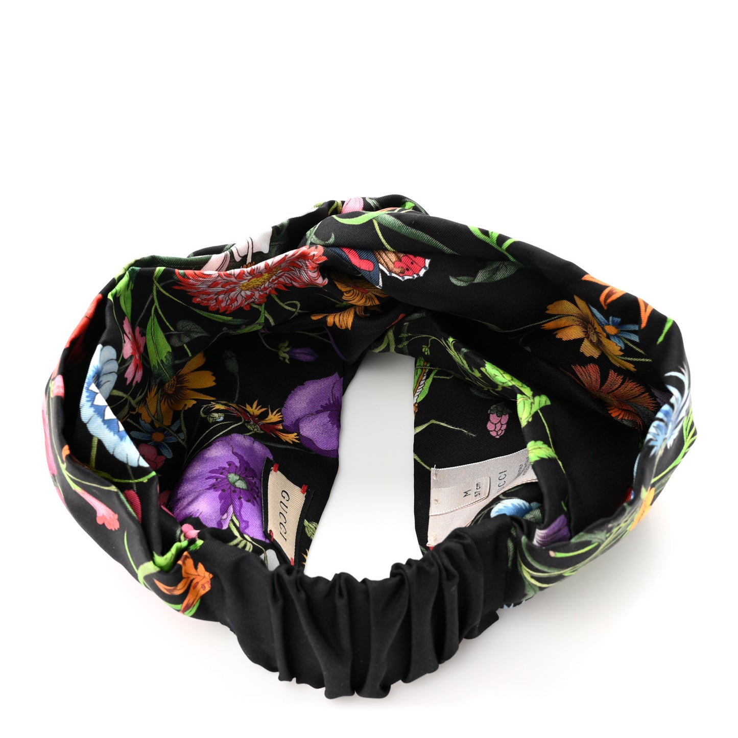 Silk Monogram Flora Print Headband M Black