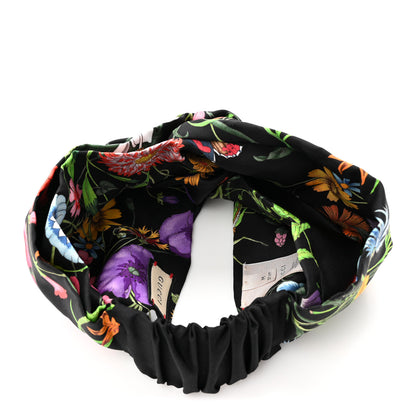 Gucci Silk Monogram Flora Print Headband M Black 7 of 11