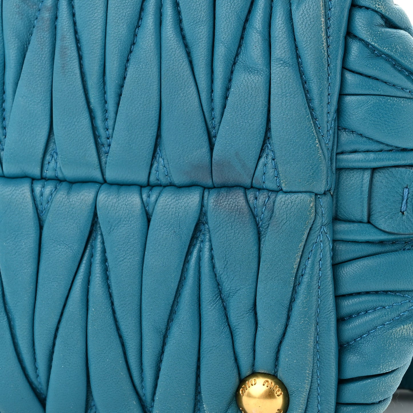 Nappa Matelasse Top Handle Bag Turchese