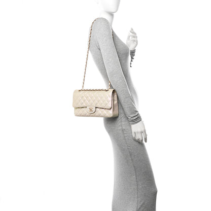Chanel Iridescent Lambskin Quilted Medium Double Flap Ivory 2 of 12
