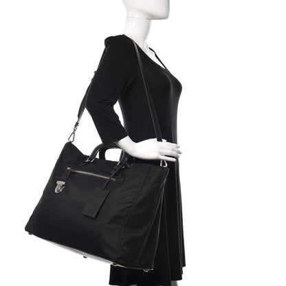 Prada Tessuto Nylon Saffiano Overnight Tote Black 2 of 8