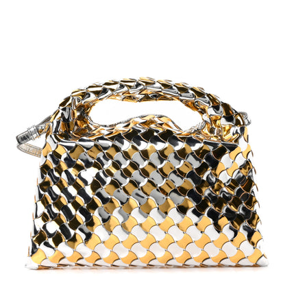 Bottega Veneta Metallic Lambskin Intrecciato Mini Hop Silver Gold 1 of 9