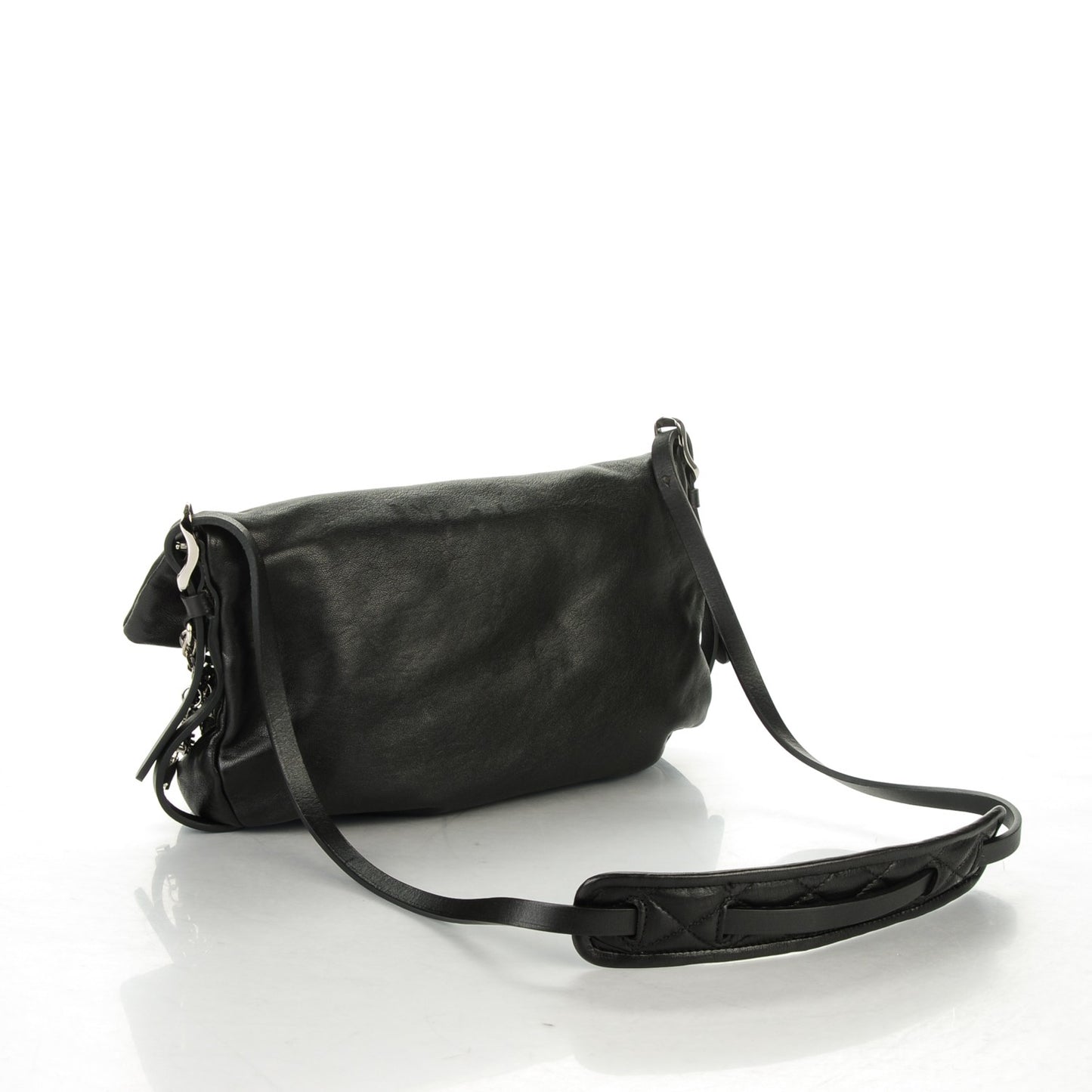 Lambskin Small Biker Hobo Black