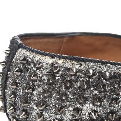 Christian Louboutin Glitter Mens Rollerboy Spikes Flat Loafers 43 Silver 18 of 22