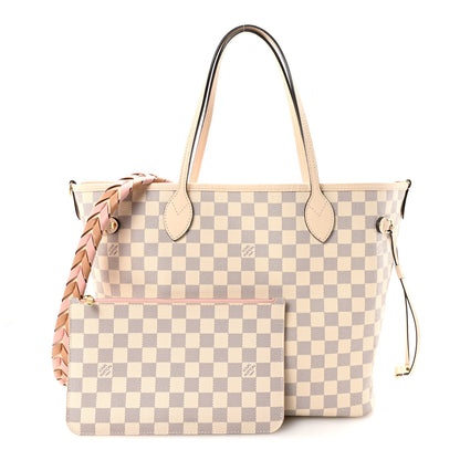 Louis Vuitton Damier Azur Braided Neverfull MM Pink 2 of 9