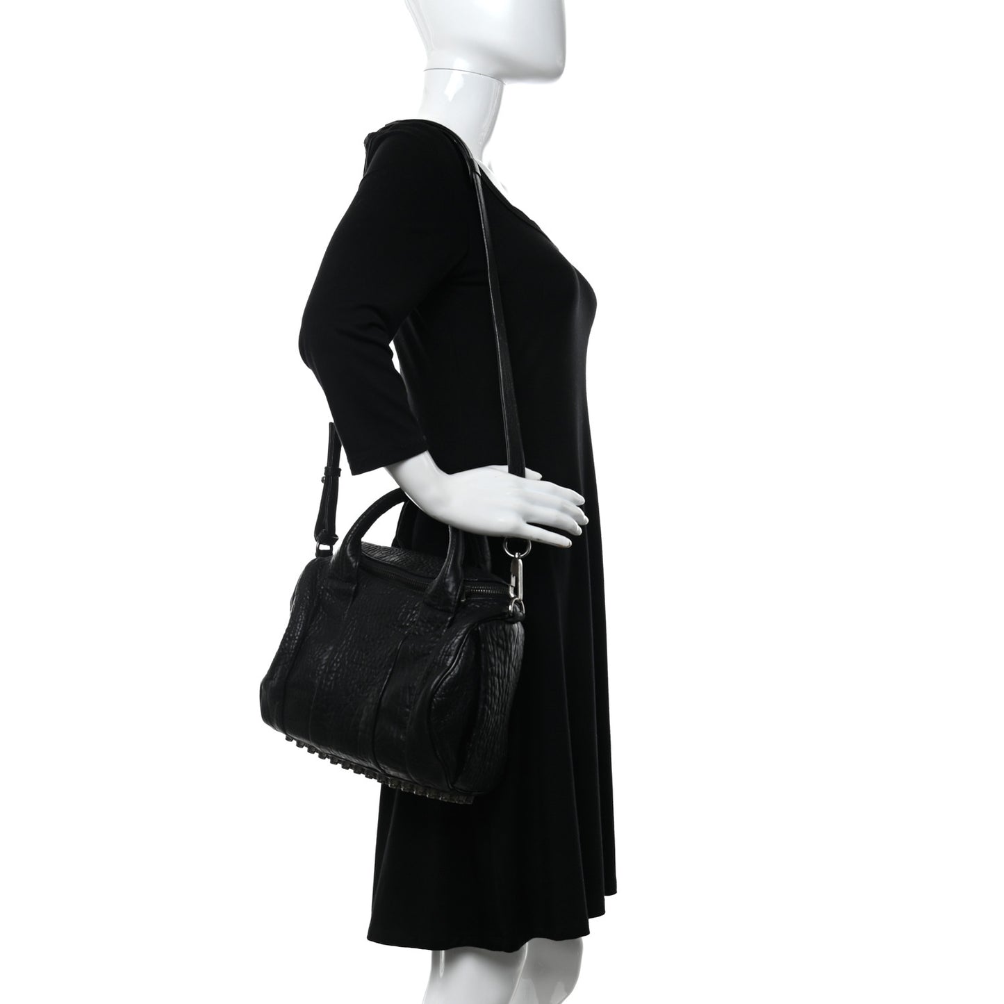 Pebbled Lambskin Rockie Black Rhodium Hardware