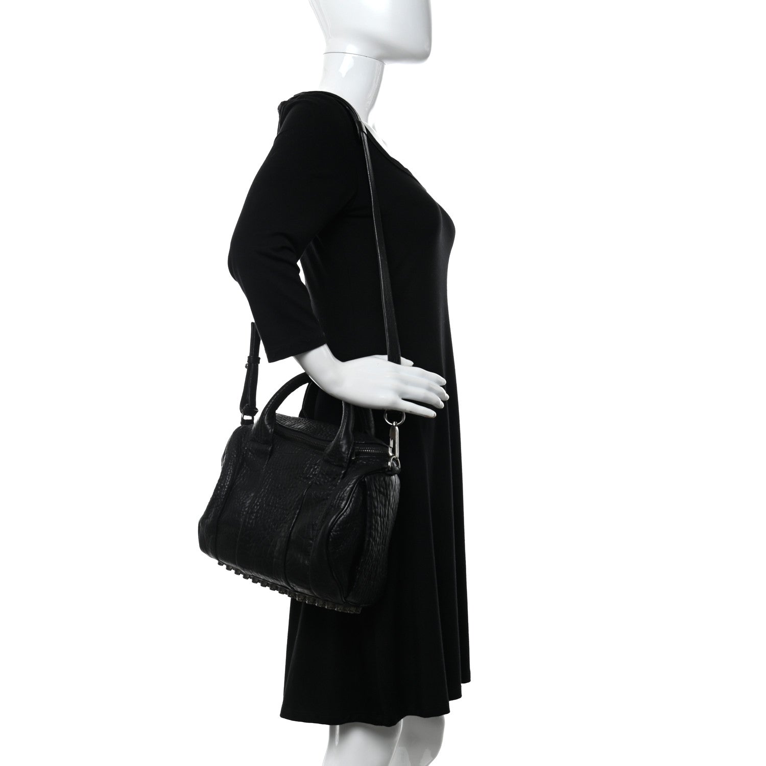 Alexander Wang Pebbled Lambskin Rockie Black Rhodium Hardware 2 of 14