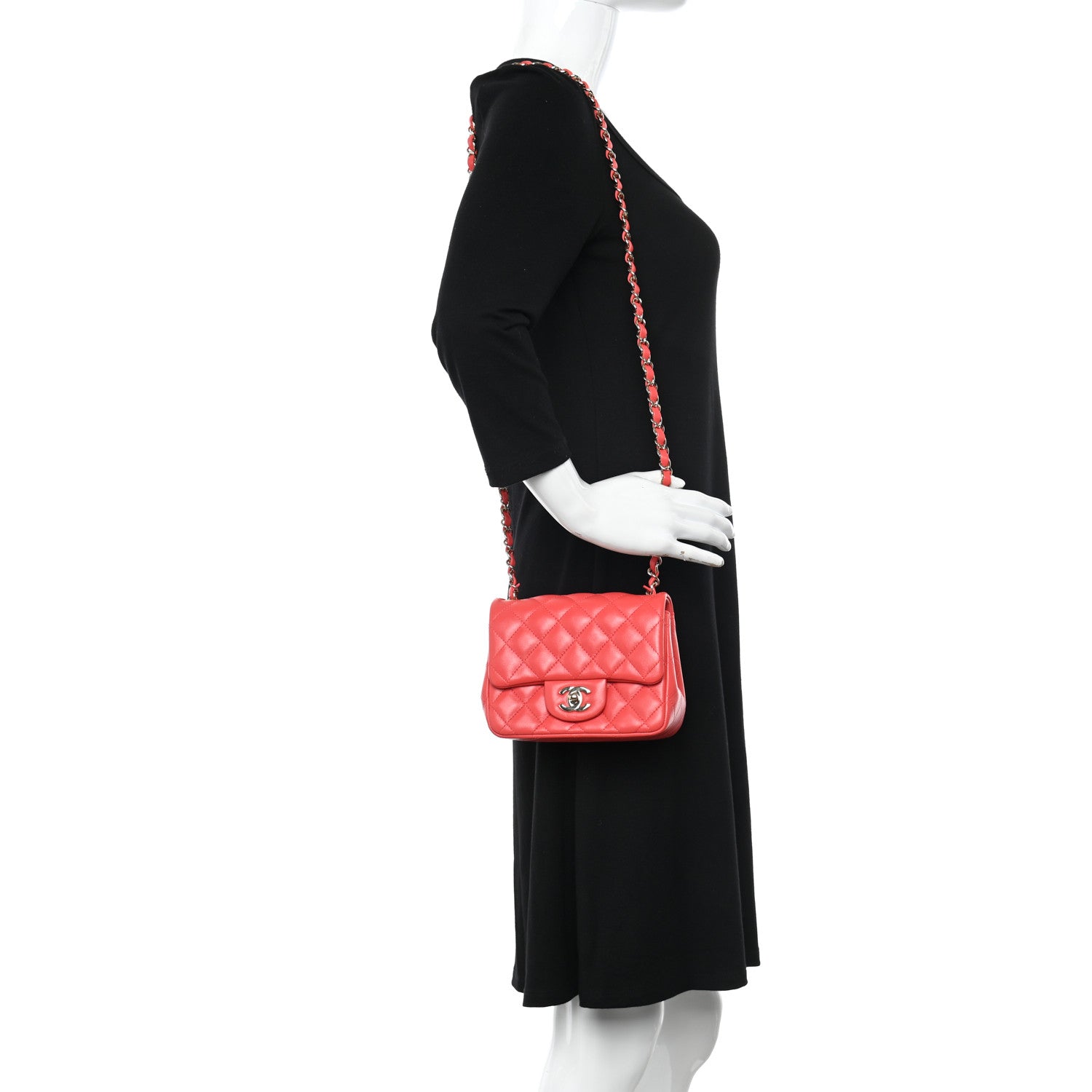 Chanel Lambskin Quilted Mini Square Flap Pink 2 of 13