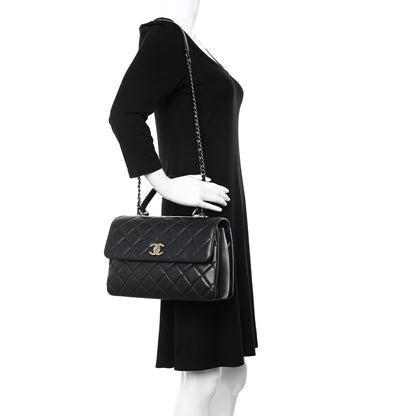 Chanel Lambskin Quilted Medium Trendy CC Flap Dual Handle Bag Black 2 of 12