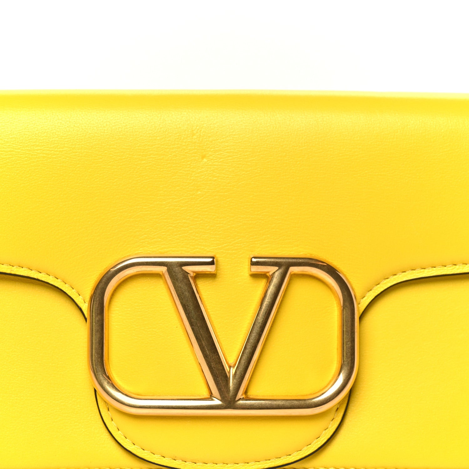Valentino Garavani Calfskin Vlogo Loco Shoulder Bag Bright Lemon 8 of 10