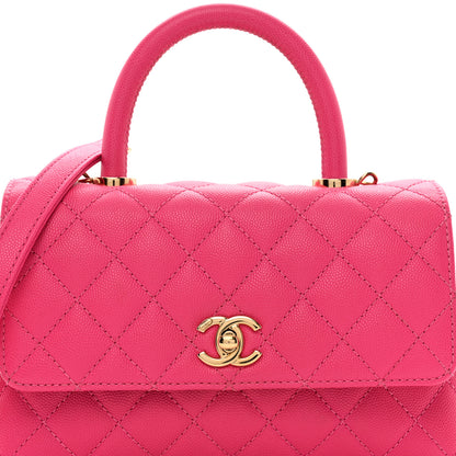 Chanel Caviar Quilted Mini Coco Handle Flap Rose 5 of 10
