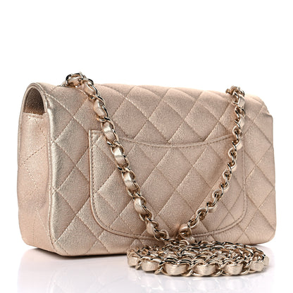Chanel Metallic Lambskin Quilted Mini Rectangular Flap Gold 2 of 9