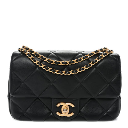 Chanel Lambskin Quilted Pearl Small Flap Black 1 of 10