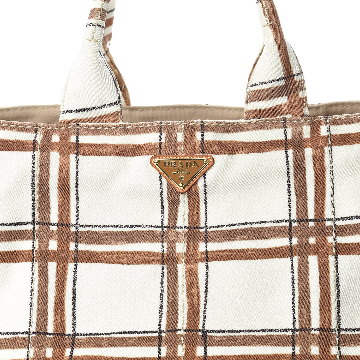 Prada Tessuto Stampato Plaid Tote Moro 5 of 25