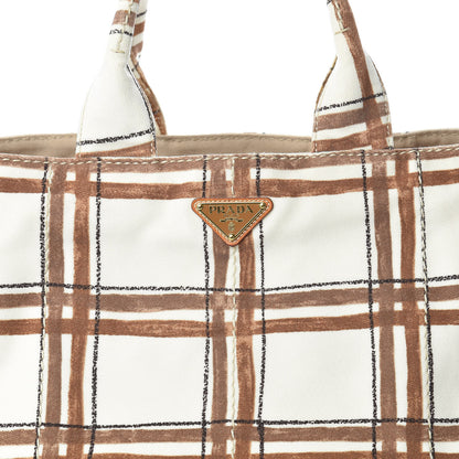 Prada Tessuto Stampato Plaid Tote Moro 5 of 25