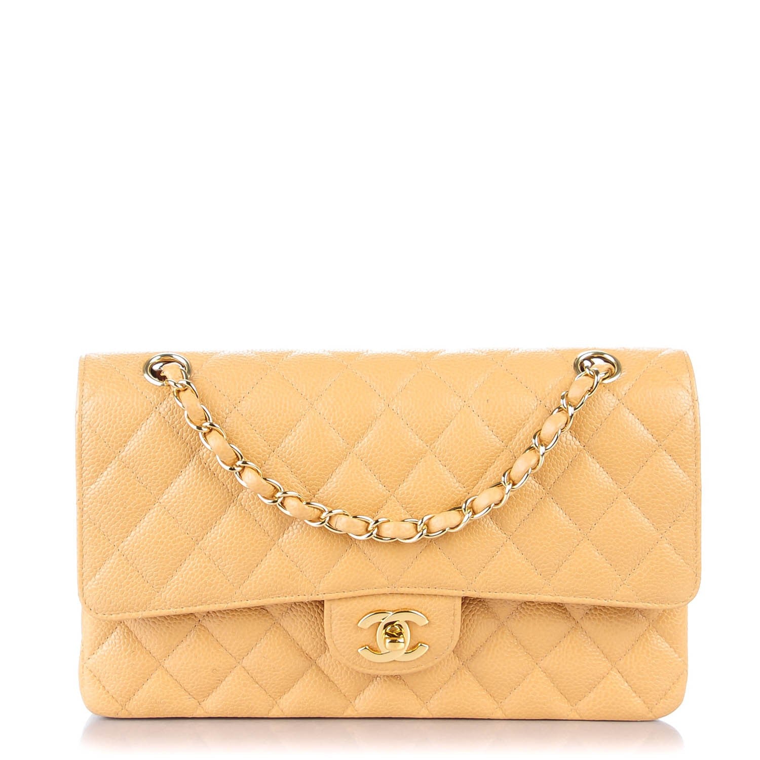 Chanel Caviar Quilted Medium Double Flap Beige 1 of 9