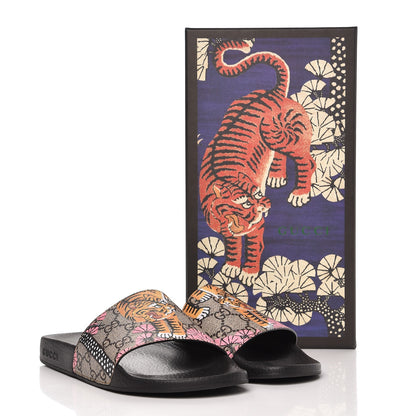 Gucci GG Supreme Monogram Bengal Slide Sandals 39 Beige Pink 8 of 8