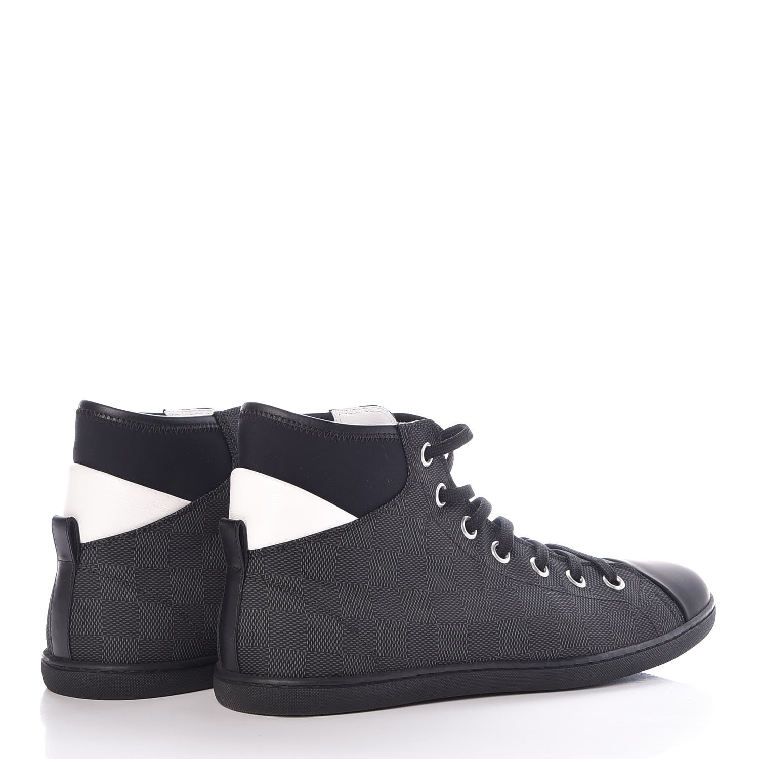 Louis Vuitton Nylon Damier Graphite Baseball High Top Sneaker Boots 8 4 of 7