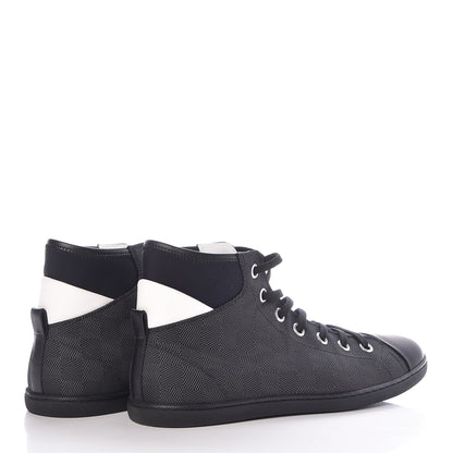 Louis Vuitton Nylon Damier Graphite Baseball High Top Sneaker Boots 8 4 of 7