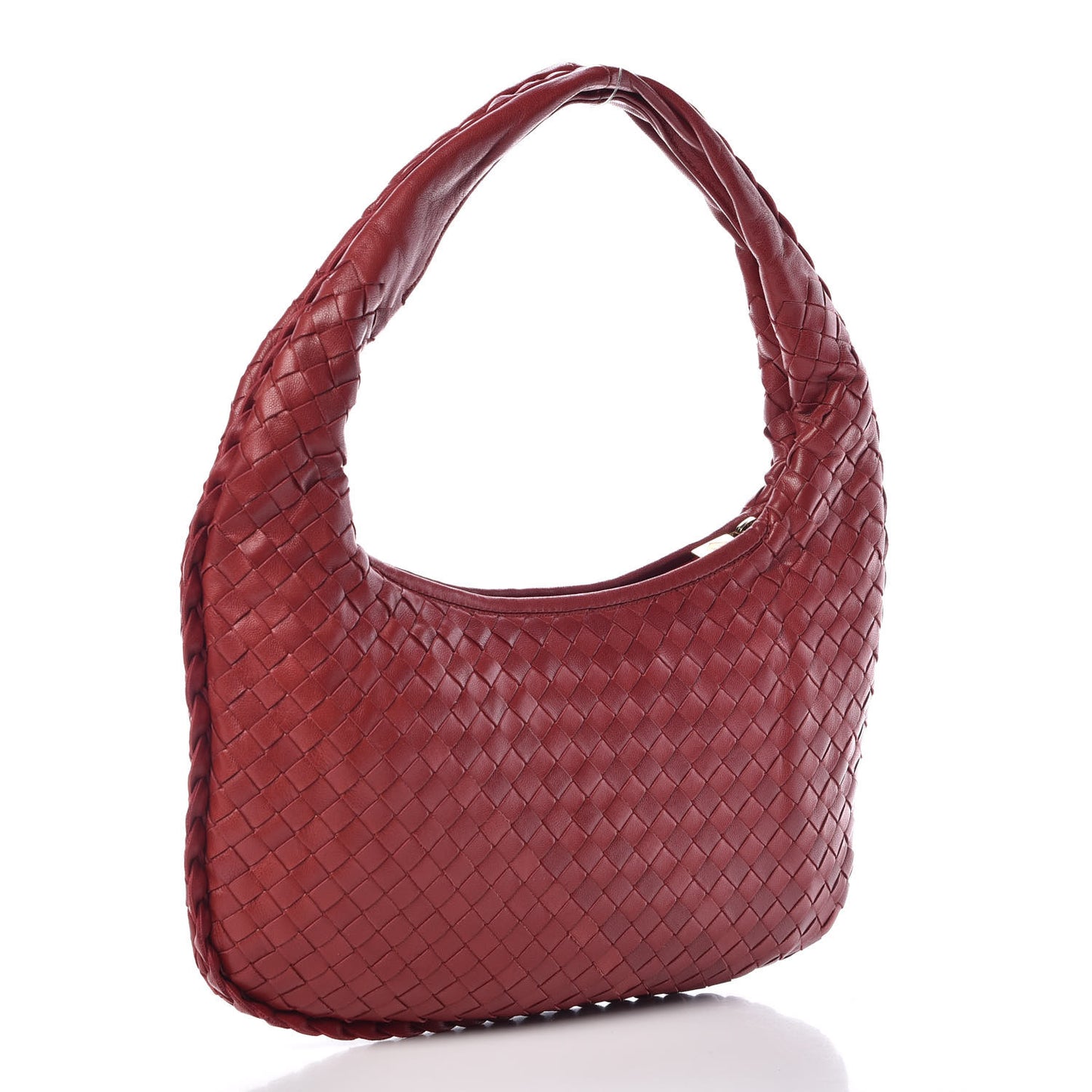 Nappa Intrecciato Small Hobo Bordeaux