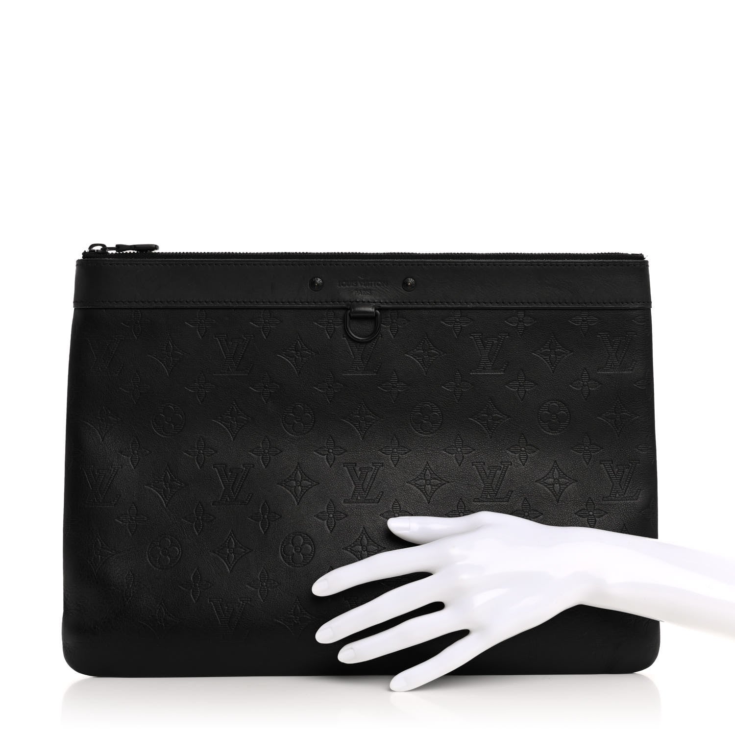 Louis Vuitton Calfskin Monogram Shadow Discovery Pochette Black 2 of 13