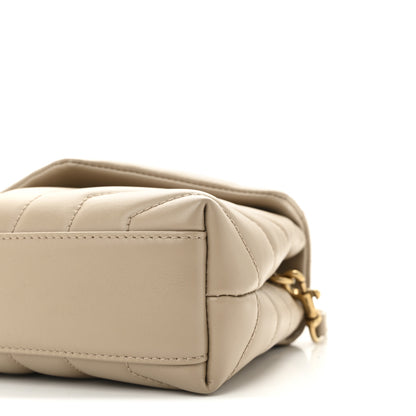 Saint Laurent Calfskin Y Quilted Monogram Toy Loulou Crossbody Bag Dark Beige 9 of 10