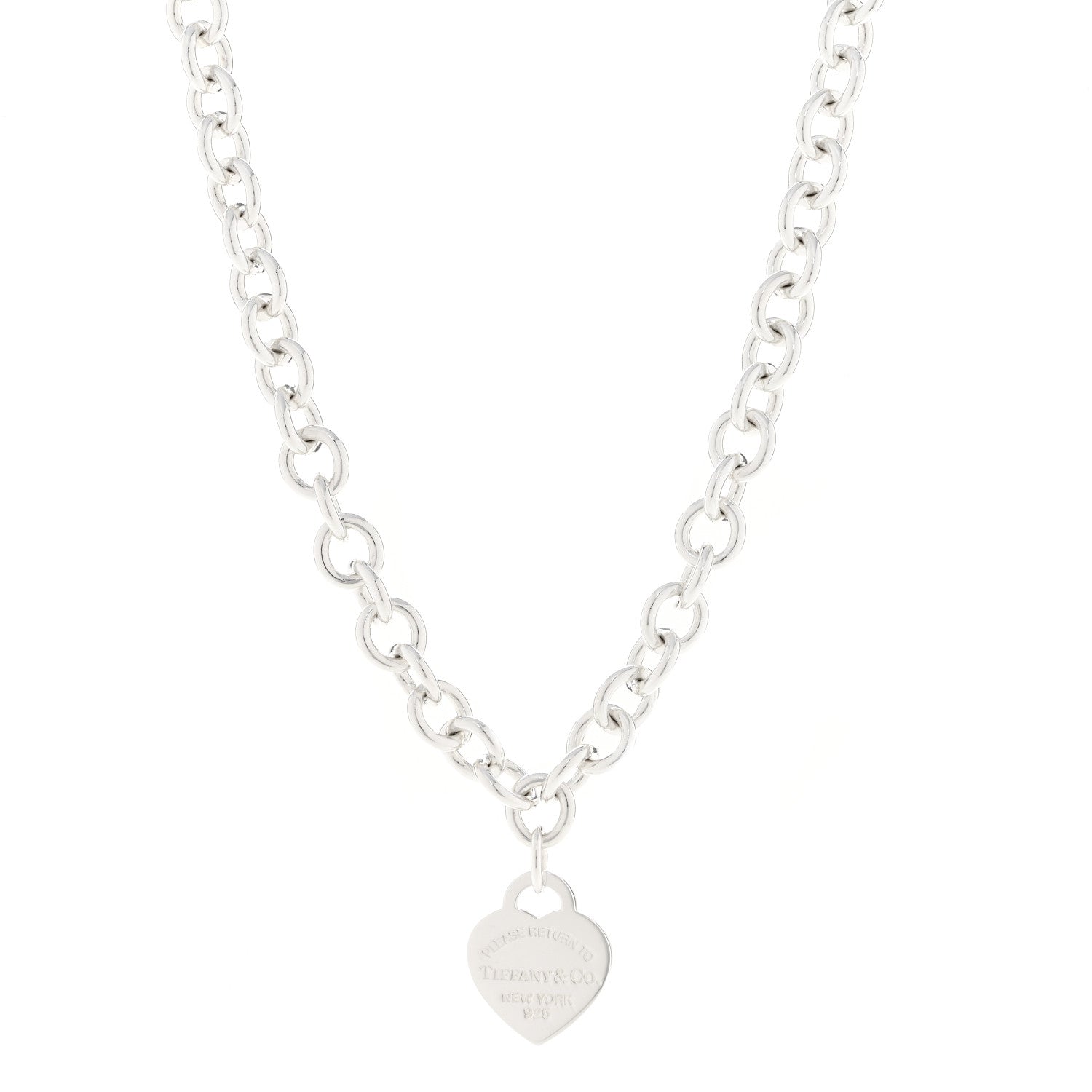 Tiffany Sterling Silver Return to Tiffany Heart Tag Pendant Necklace 1 of 5