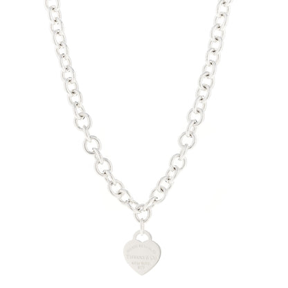 Tiffany Sterling Silver Return to Tiffany Heart Tag Pendant Necklace 1 of 5