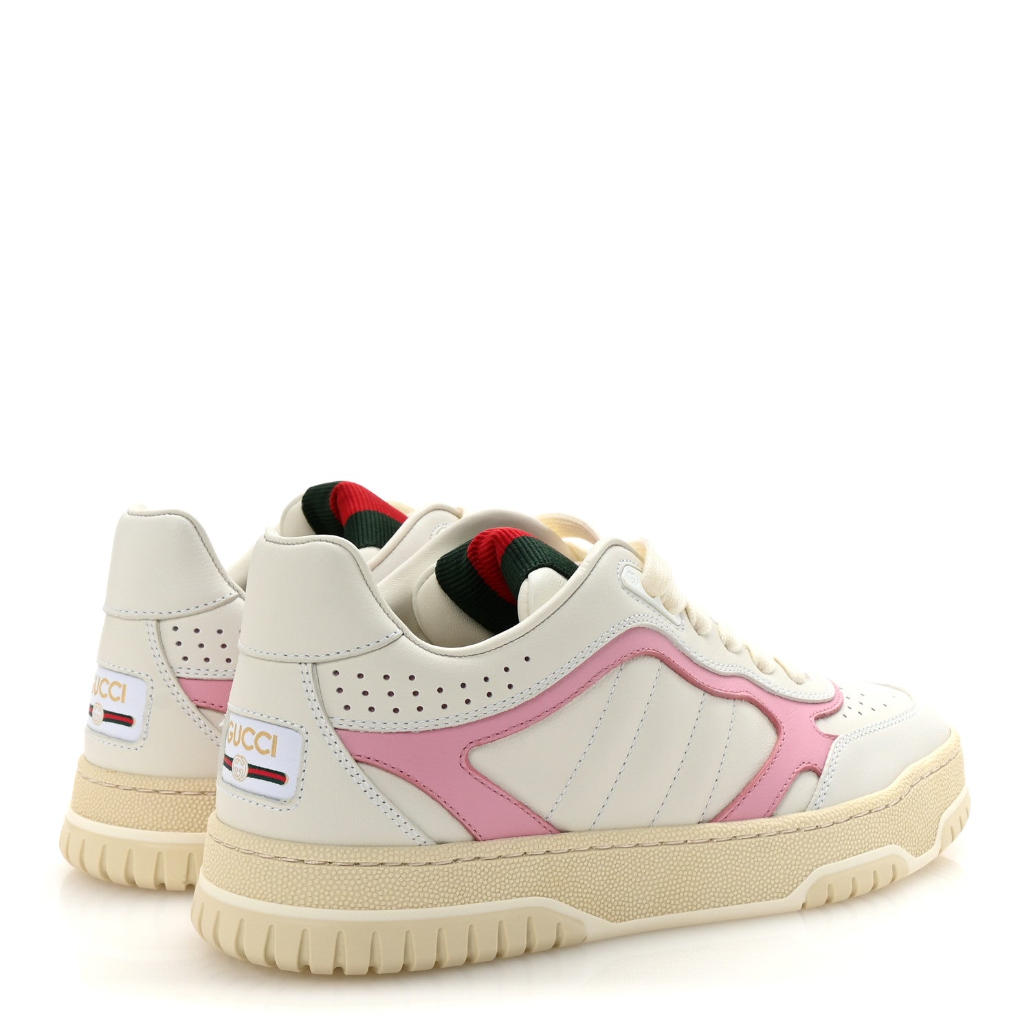 Gucci Calfskin Womens Re-Web Sneakers 36 White Pink 5 of 10