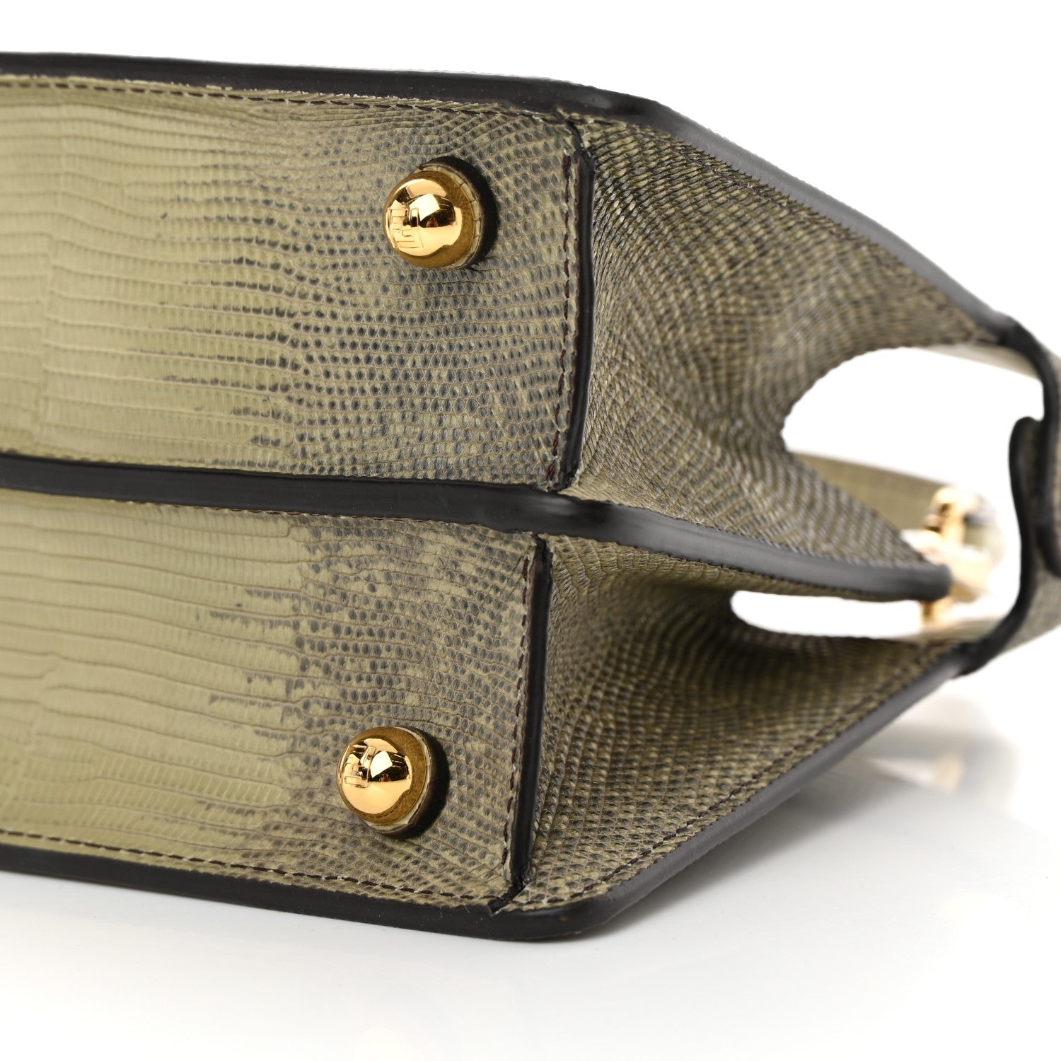 Fendi Lizard Togo Lucido Petite Peekaboo I SEE U Satchel Green Tea 10 of 11
