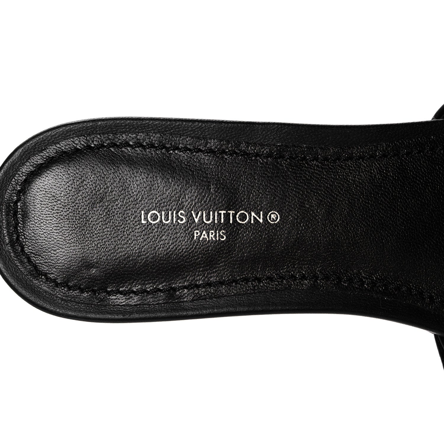 Louis Vuitton Lambskin Embossed Monogram Revival Flat Mules 37 Black 7 of 9