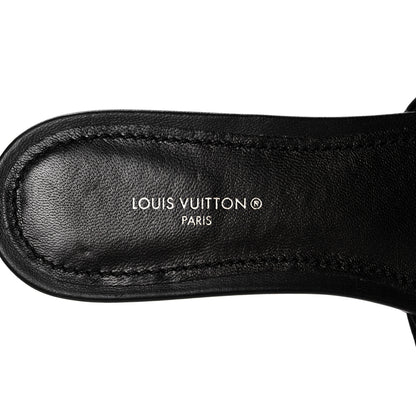 Louis Vuitton Lambskin Embossed Monogram Revival Flat Mules 37 Black 7 of 9