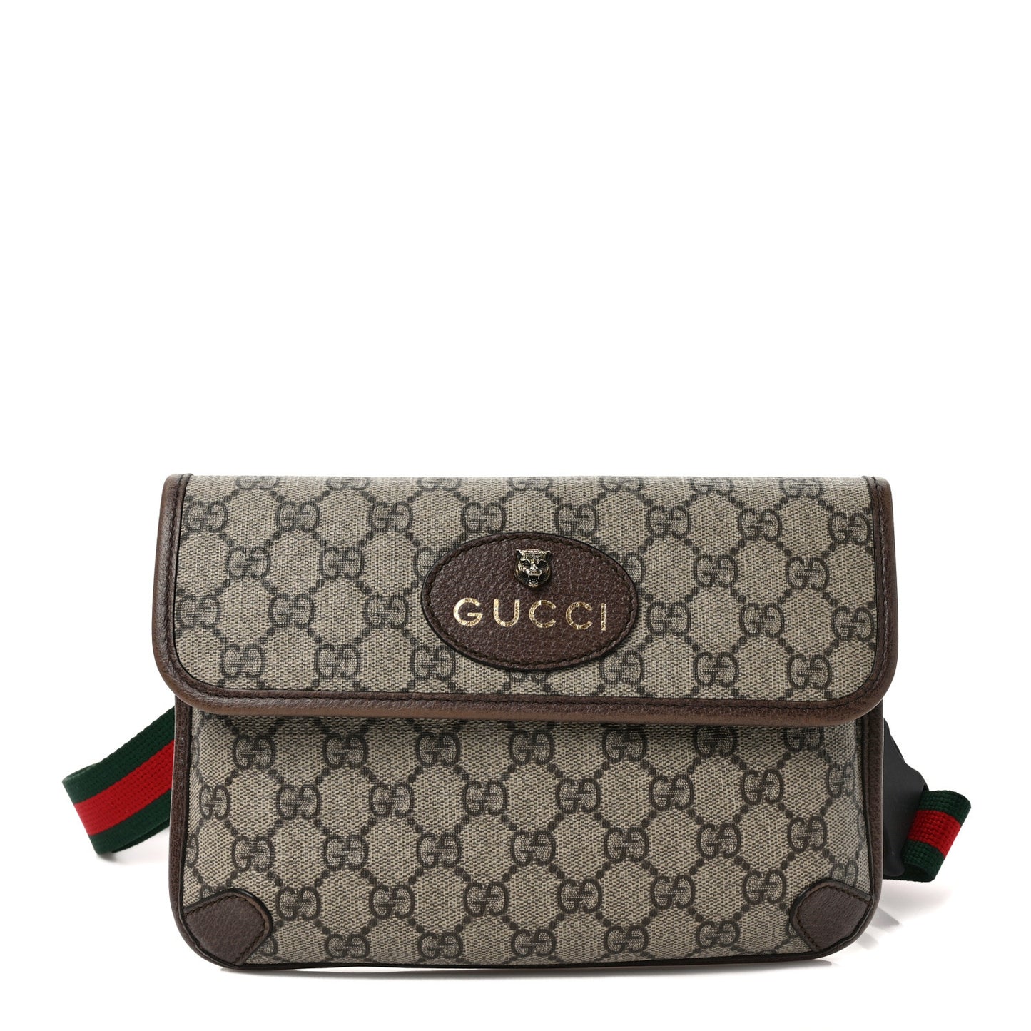 GG Supreme Monogram Neo Vintage Web Belt Bag Brown