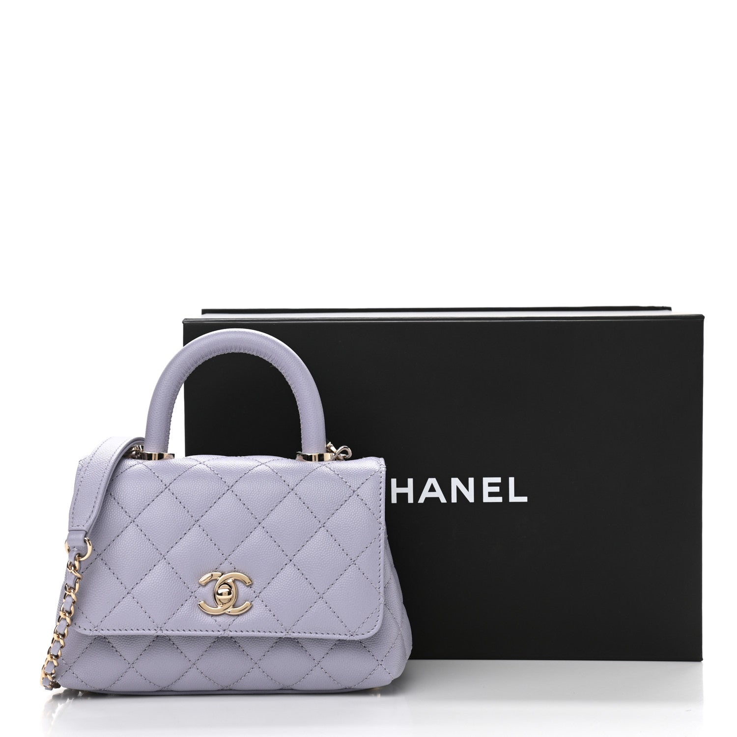 Chanel Caviar Quilted Extra Mini Coco Handle Flap Light Purple 12 of 12