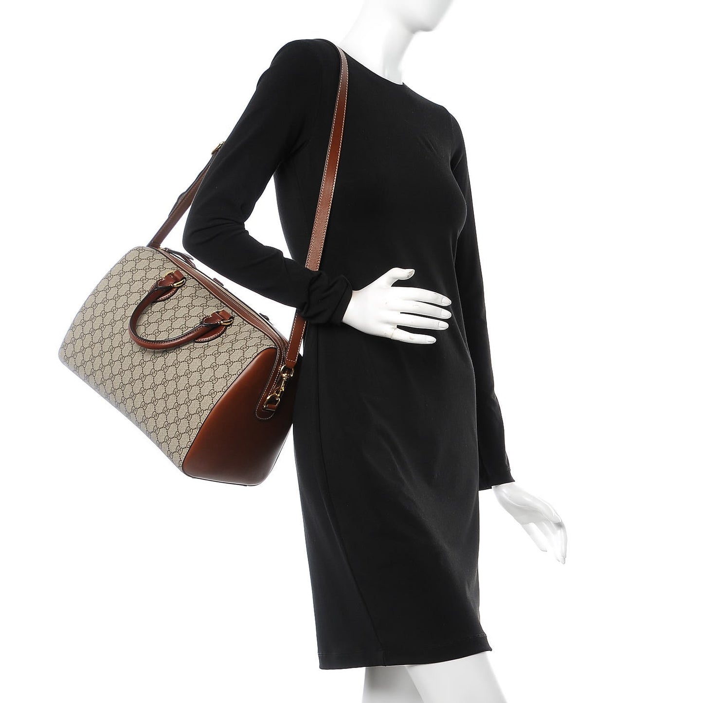 GG Supreme Monogram Medium Boston Beige Cuir