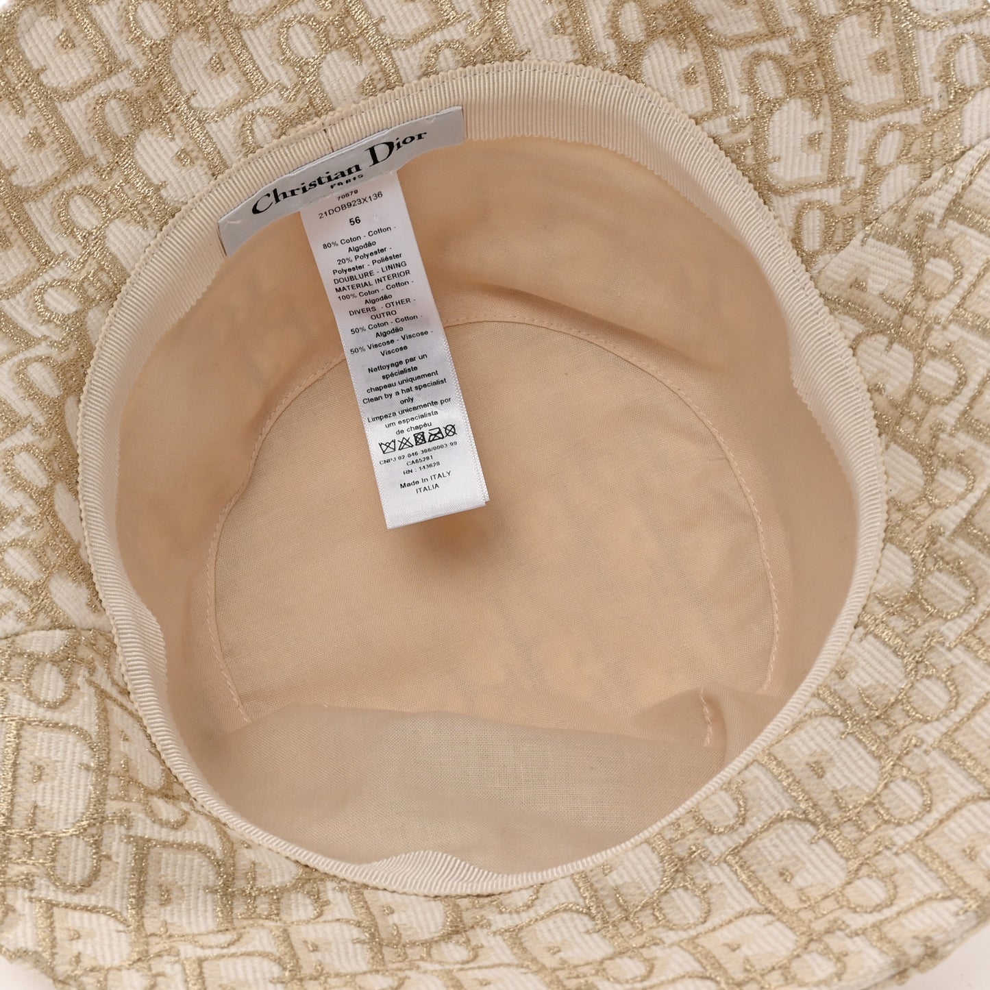 Oblique Bucket Hat 56 Beige