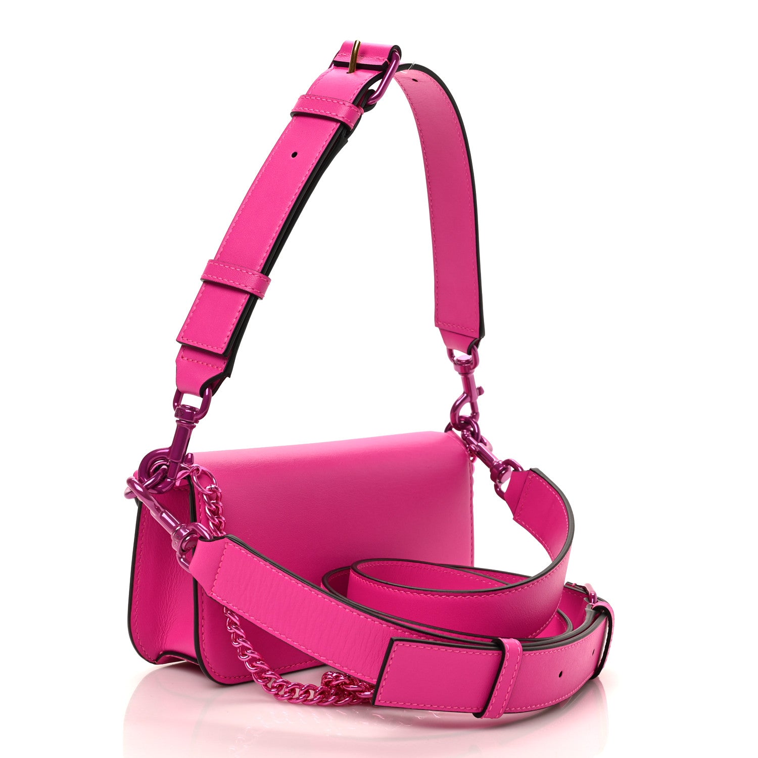 Valentino Garavani Calfskin Lacquer Monochrome Vlogo Mini Loco Crossbody Bag Pink PP 3 of 9