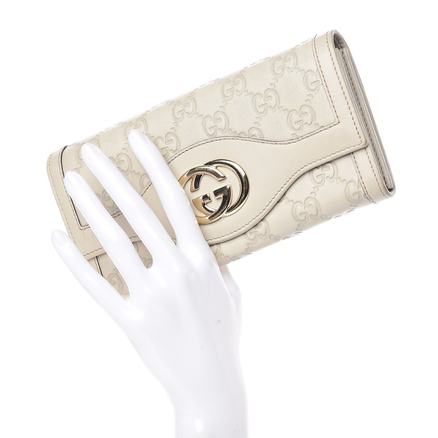 Guccissima Sukey Continental Wallet Off White