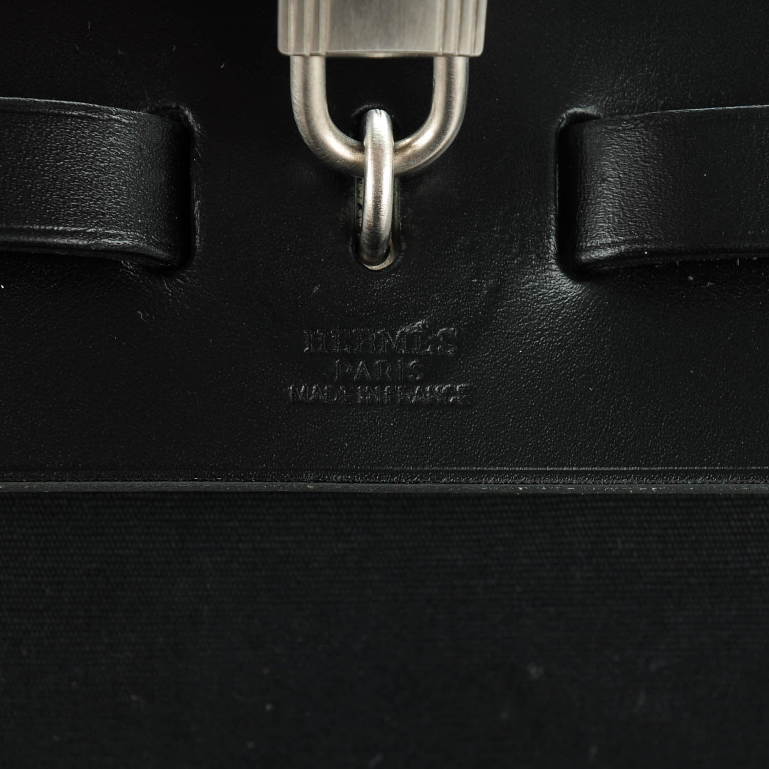 Hermes Toile Vache Calfskin Herbag 39 MM Black 11 of 12