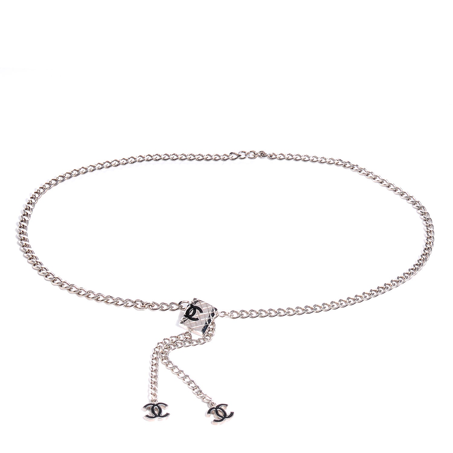 Chanel Enamel CC Cambon Chain Belt Silver Black 1 of 5