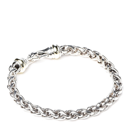 David Yurman Sterling Silver 14K Yellow Gold 6mm Wheat Chain Bracelet 3 of 4