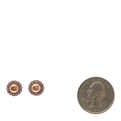 Gucci Metal Crystal Pearl Double G Earrings Rose Gold 2 of 5