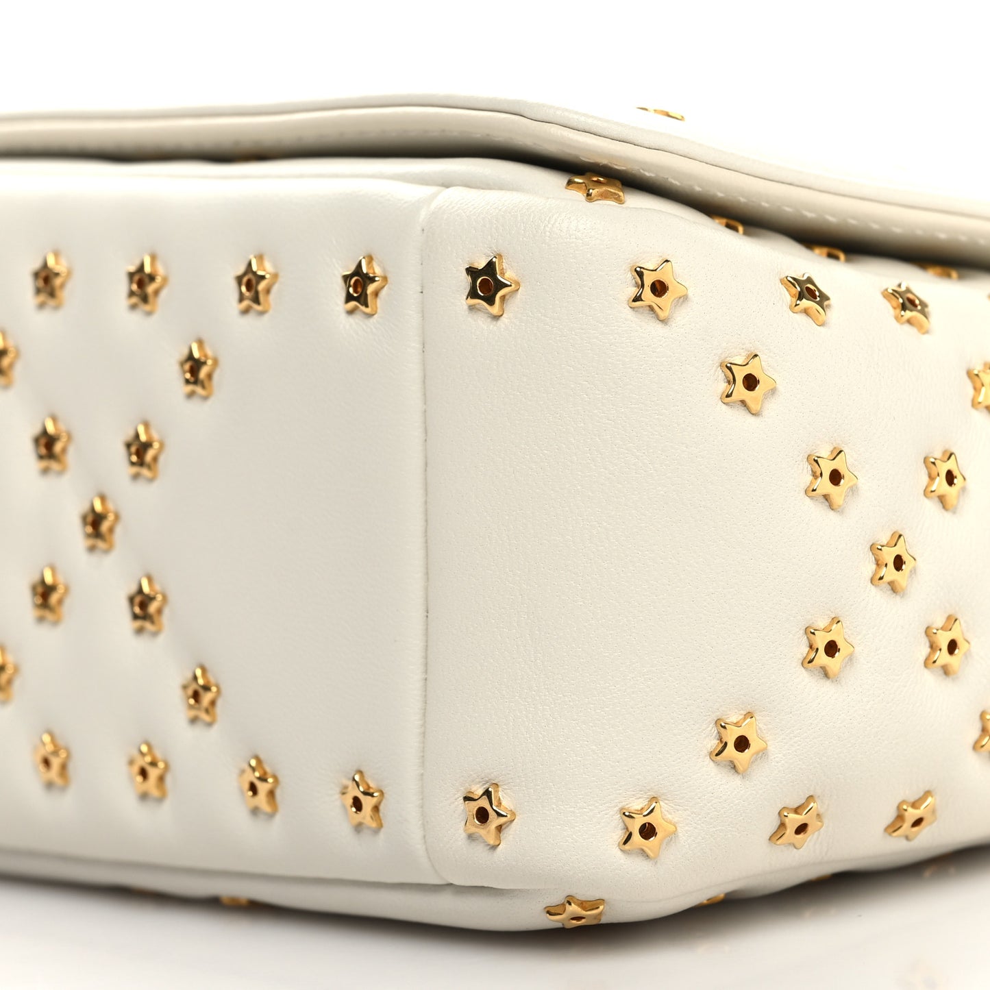 Calfskin Star Motif Macrocannage Mini Caro Bag Latte