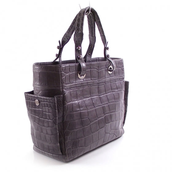 Crocodile Shopping Tote Gray