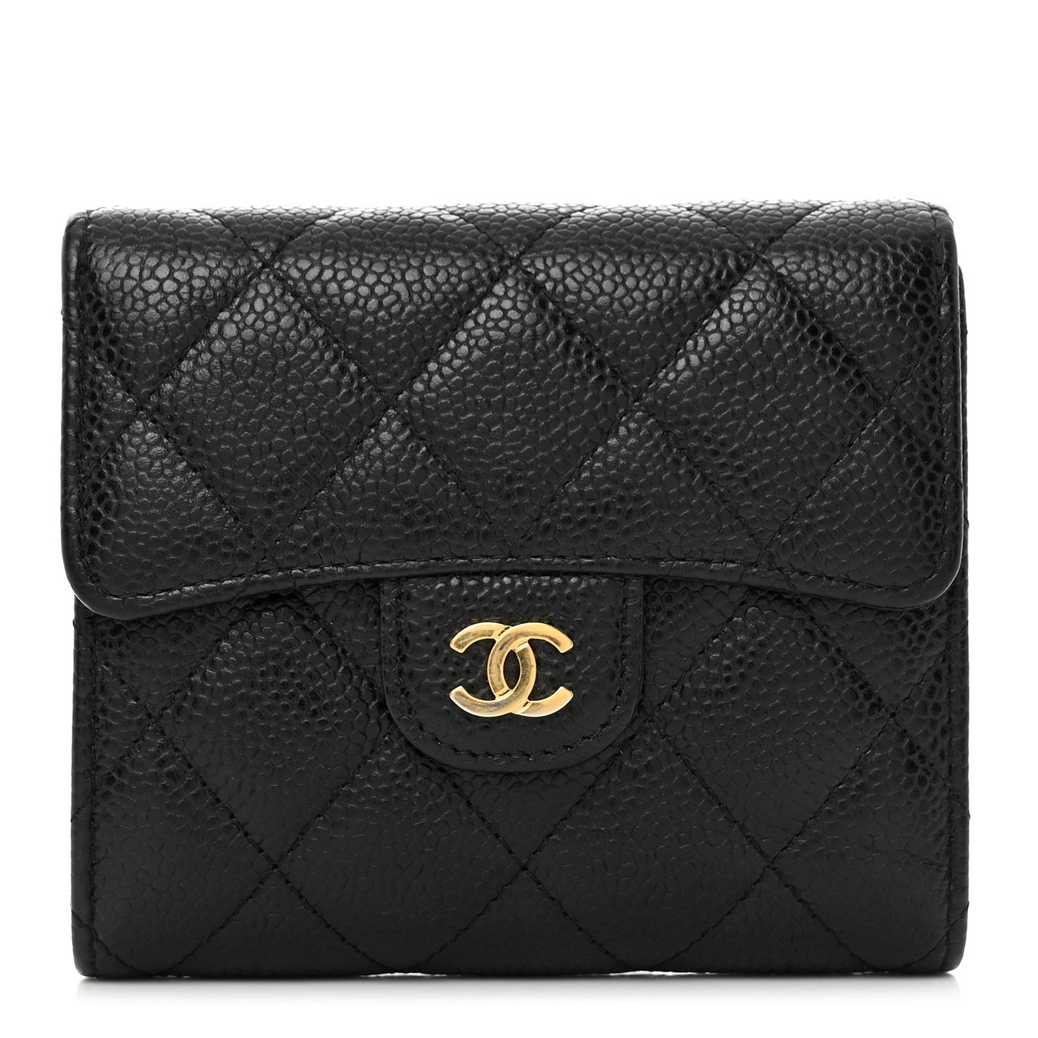 Chanel Caviar Quilted Compact Flap Wallet Black 1 of 11