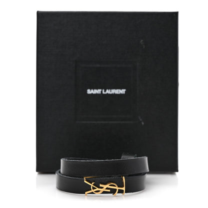Saint Laurent Calfskin Opyum Double Wrap Bracelet Black 5 of 5